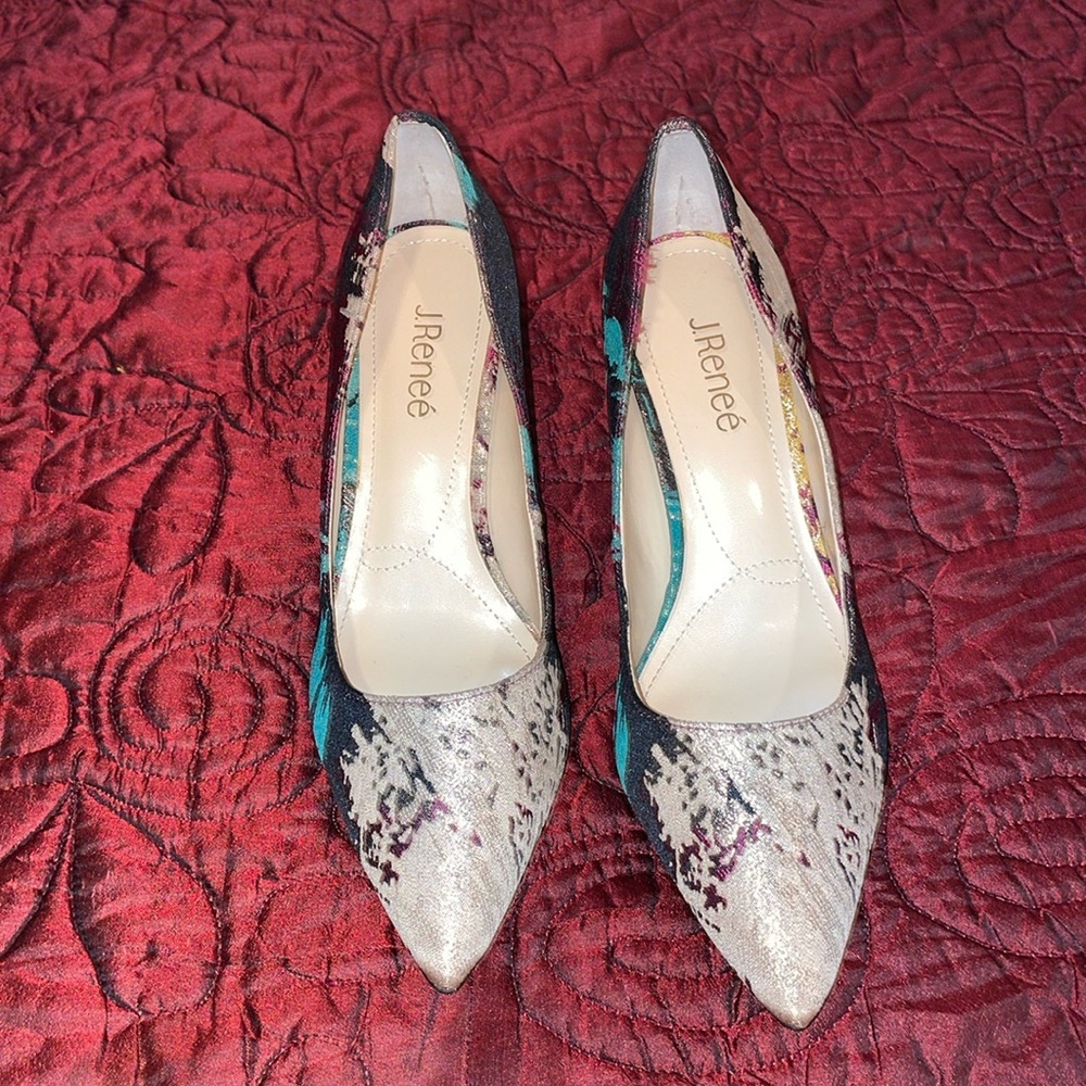 J Renee’ multi-colored Heels SZ 9 1/2M